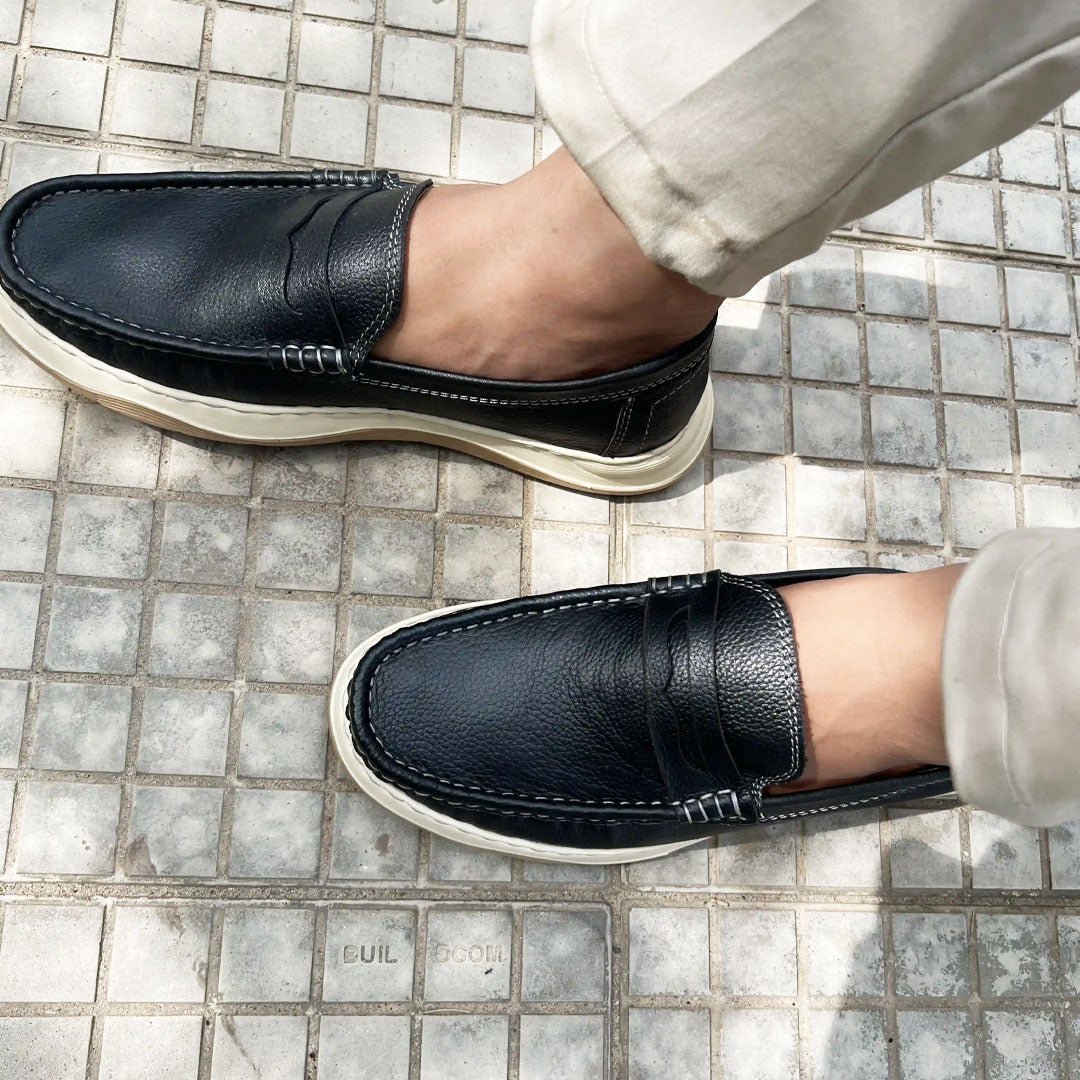 Genuine Leather Light Weight Casual shoe for men- 1004