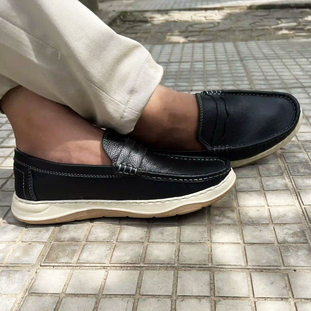 Genuine Leather Light Weight Casual shoe for men- 1004