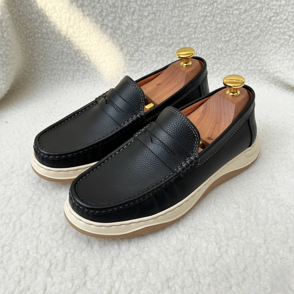 Genuine Leather Light Weight Casual shoe for men- 1004