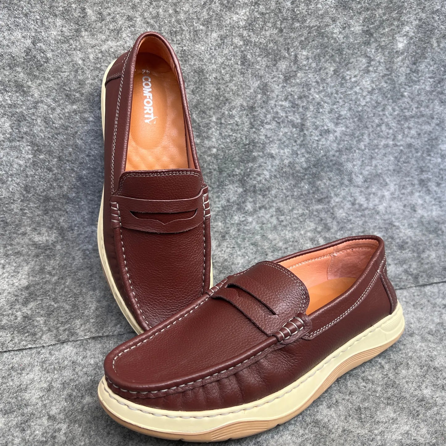 Genuine Leather Light Weight Casual shoe for men- 1001