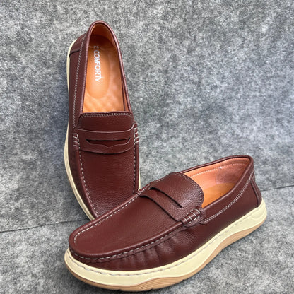 Genuine Leather Light Weight Casual shoe for men- 1001