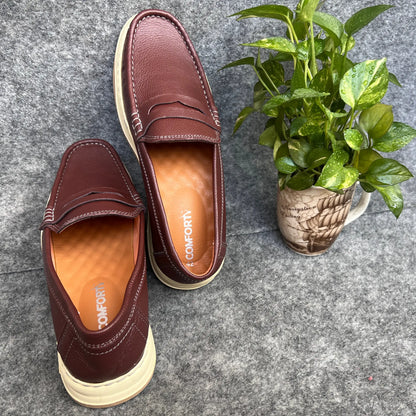 Genuine Leather Light Weight Casual shoe for men- 1001