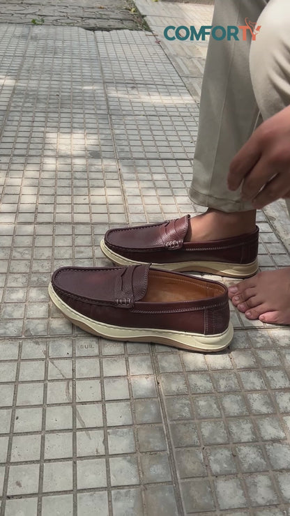 Genuine Leather Light Weight Casual shoe for men- 1001
