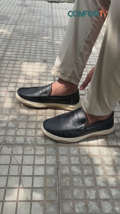 Genuine Leather Light Weight Casual shoe for men- 1004